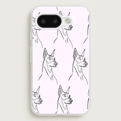 Dobermann Outline - Dog Pattern  - Dog Patterned Phone Case for Google Pixel 9a