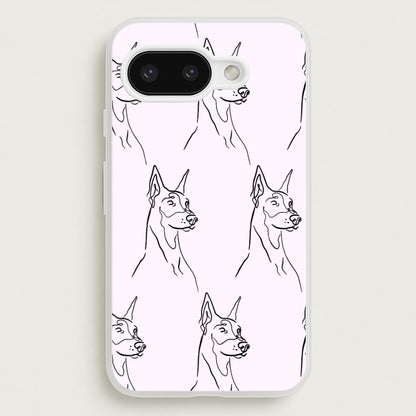 Dobermann Outline - Dog Pattern  - Dog Patterned Phone Case for Google Pixel 9a