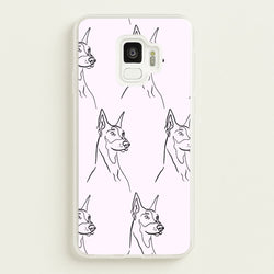 Dobermann Outline - Dog Pattern  - Dog Patterned Phone Case for Galaxy S9