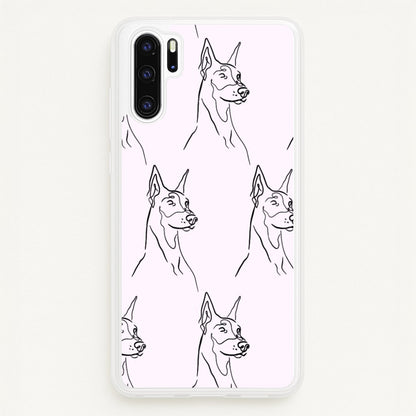 Dobermann Outline - Dog Pattern  - Dog Patterned Phone Case for Huawei P30 Pro