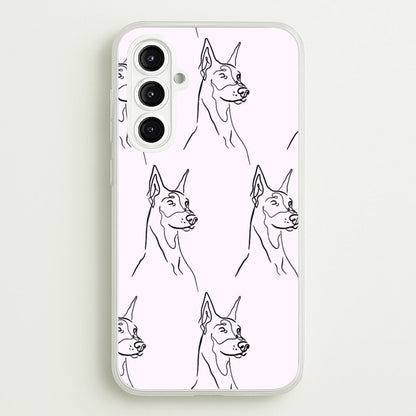 Dobermann Outline - Dog Pattern  - Dog Patterned Phone Case for Galaxy A16
