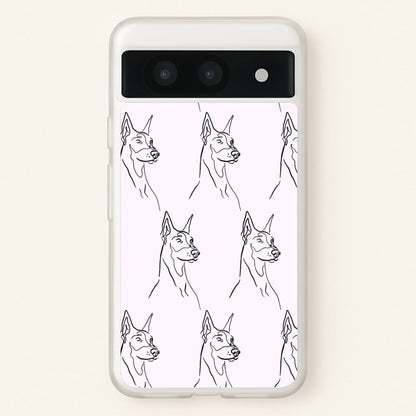 Dobermann Outline - Dog Pattern  - Dog Patterned Phone Case for Google Pixel 8a