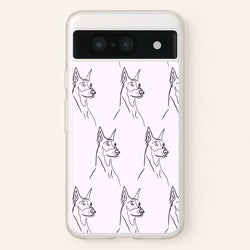 Dobermann Outline - Dog Pattern  - Dog Patterned Phone Case for Google Pixel 8