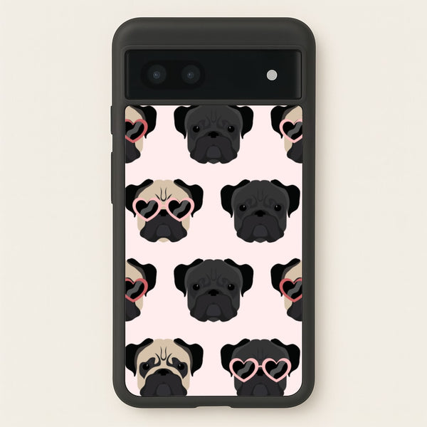 Sunny Pug Life - Dog Pattern  - Dog Patterned Phone Case for Google Pixel 6a