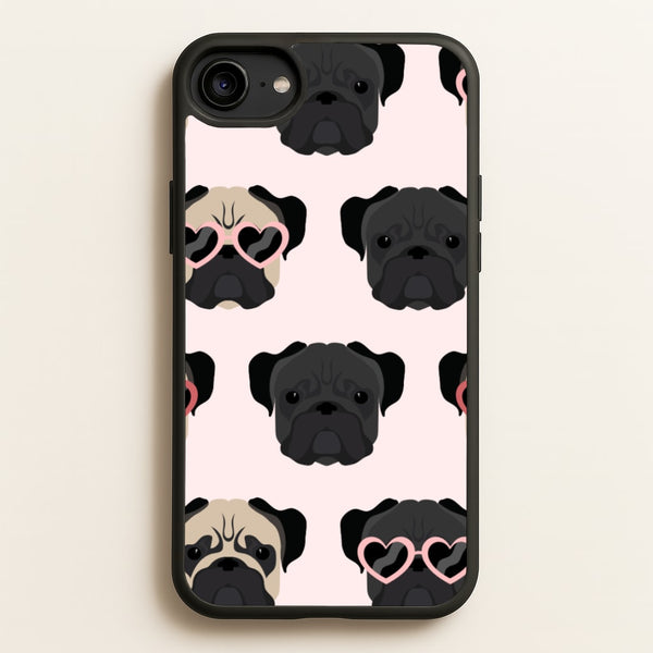 Sunny Pug Life - Dog Pattern  - Dog Patterned Phone Case for iPhone 6 / 7 / 8 / SE