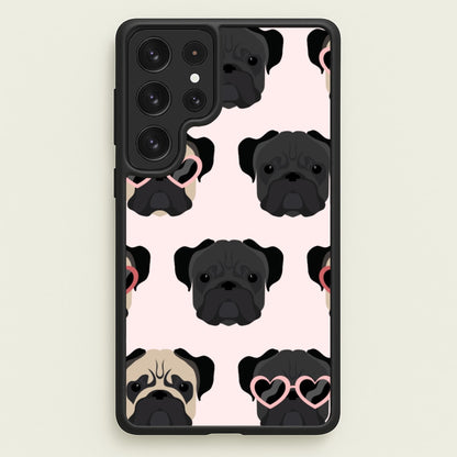 Sunny Pug Life - Dog Pattern  - Dog Patterned Phone Case for Galaxy S23 Ultra