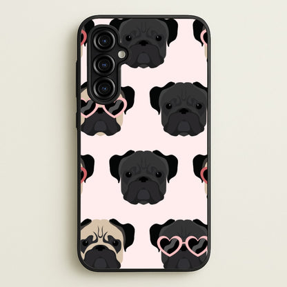 Sunny Pug Life - Dog Pattern  - Dog Patterned Phone Case for Galaxy A54