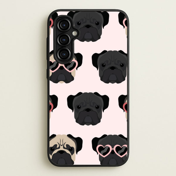 Sunny Pug Life - Dog Pattern  - Dog Patterned Phone Case for Galaxy A54
