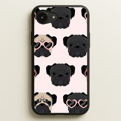 Sunny Pug Life - Dog Pattern  - Dog Patterned Phone Case for iPhone 16e