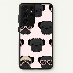 Sunny Pug Life - Dog Pattern  - Dog Patterned Phone Case for Galaxy S21 Ultra