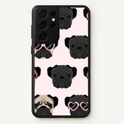 Sunny Pug Life - Dog Pattern  - Dog Patterned Phone Case for Galaxy S21 Ultra