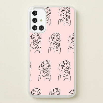 Labrador Outline - Dog Pattern  - Dog Patterned Phone Case for Galaxy A71