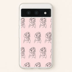 Labrador Outline - Dog Pattern  - Dog Patterned Phone Case for Google Pixel 8a