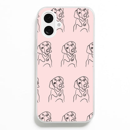 Labrador Outline - Dog Pattern  - Dog Patterned Phone Case for iPhone 16 Plus