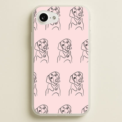 Labrador Outline - Dog Pattern  - Dog Patterned Phone Case for iPhone 16e