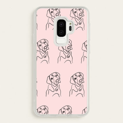 Labrador Outline - Dog Pattern  - Dog Patterned Phone Case for Galaxy S9 Plus