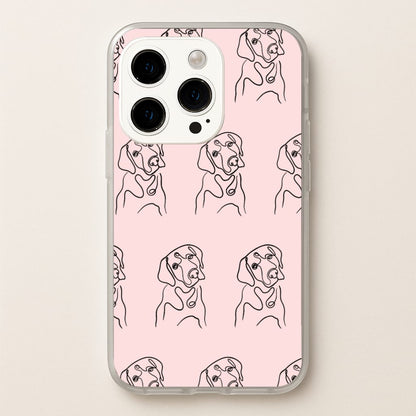 Labrador Outline - Dog Pattern  - Dog Patterned Phone Case for iPhone 14 Pro Max