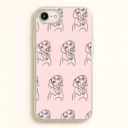 Labrador Outline - Dog Pattern  - Dog Patterned Phone Case for iPhone 6 / 7 / 8 / SE