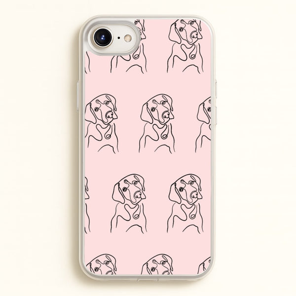 Labrador Outline - Dog Pattern  - Dog Patterned Phone Case for iPhone 6 / 7 / 8 / SE