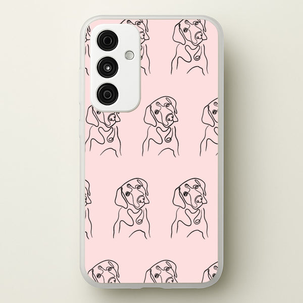 Labrador Outline - Dog Pattern  - Dog Patterned Phone Case for Galaxy A35