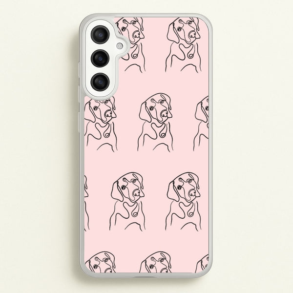 Labrador Outline - Dog Pattern  - Dog Patterned Phone Case for Galaxy A34