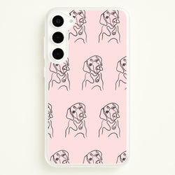 Labrador Outline - Dog Pattern  - Dog Patterned Phone Case for Galaxy S23 Plus