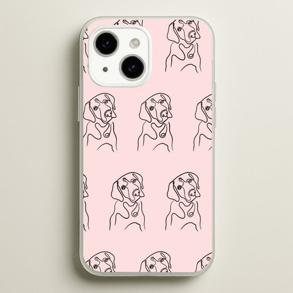 Labrador Outline - Dog Pattern  - Dog Patterned Phone Case for iPhone 15 Plus