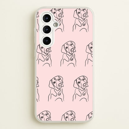 Labrador Outline - Dog Pattern  - Dog Patterned Phone Case for Galaxy A54