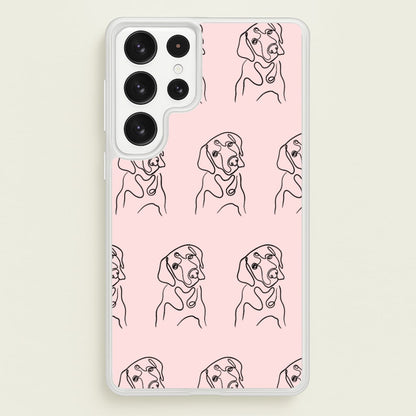 Labrador Outline - Dog Pattern  - Dog Patterned Phone Case for Galaxy S23 Ultra