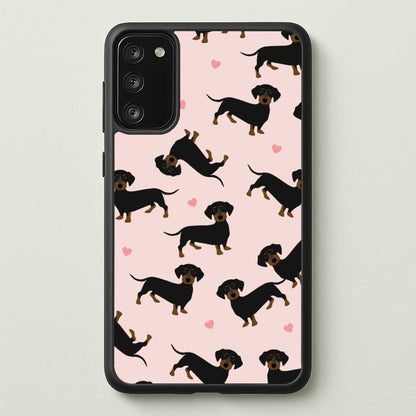 Heart Dachshund - Dog Pattern  - Dog Patterned Phone Case for Galaxy S20