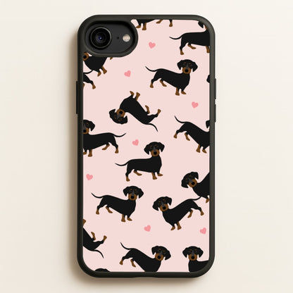 Heart Dachshund - Dog Pattern  - Dog Patterned Phone Case for iPhone 6 / 7 / 8 / SE