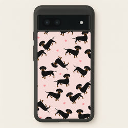Heart Dachshund - Dog Pattern  - Dog Patterned Phone Case for Google Pixel 7a
