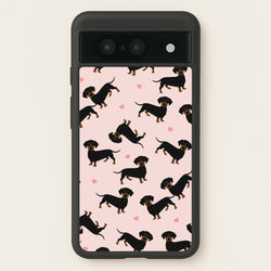 Heart Dachshund - Dog Pattern  - Dog Patterned Phone Case for Google Pixel 8