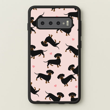 Heart Dachshund - Dog Pattern  - Dog Patterned Phone Case for Galaxy S10