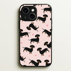 Heart Dachshund - Dog Pattern  - Dog Patterned Phone Case for iPhone 14 Plus