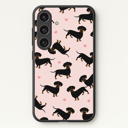 Heart Dachshund - Dog Pattern  - Dog Patterned Phone Case for Galaxy S24 Plus