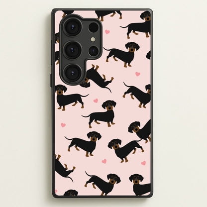 Heart Dachshund - Dog Pattern  - Dog Patterned Phone Case for Galaxy S25 Ultra
