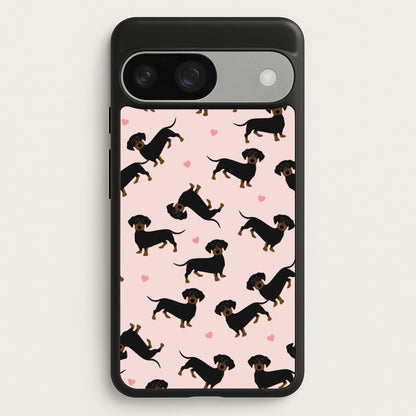Heart Dachshund - Dog Pattern  - Dog Patterned Phone Case for Google Pixel 9 / 9 Pro