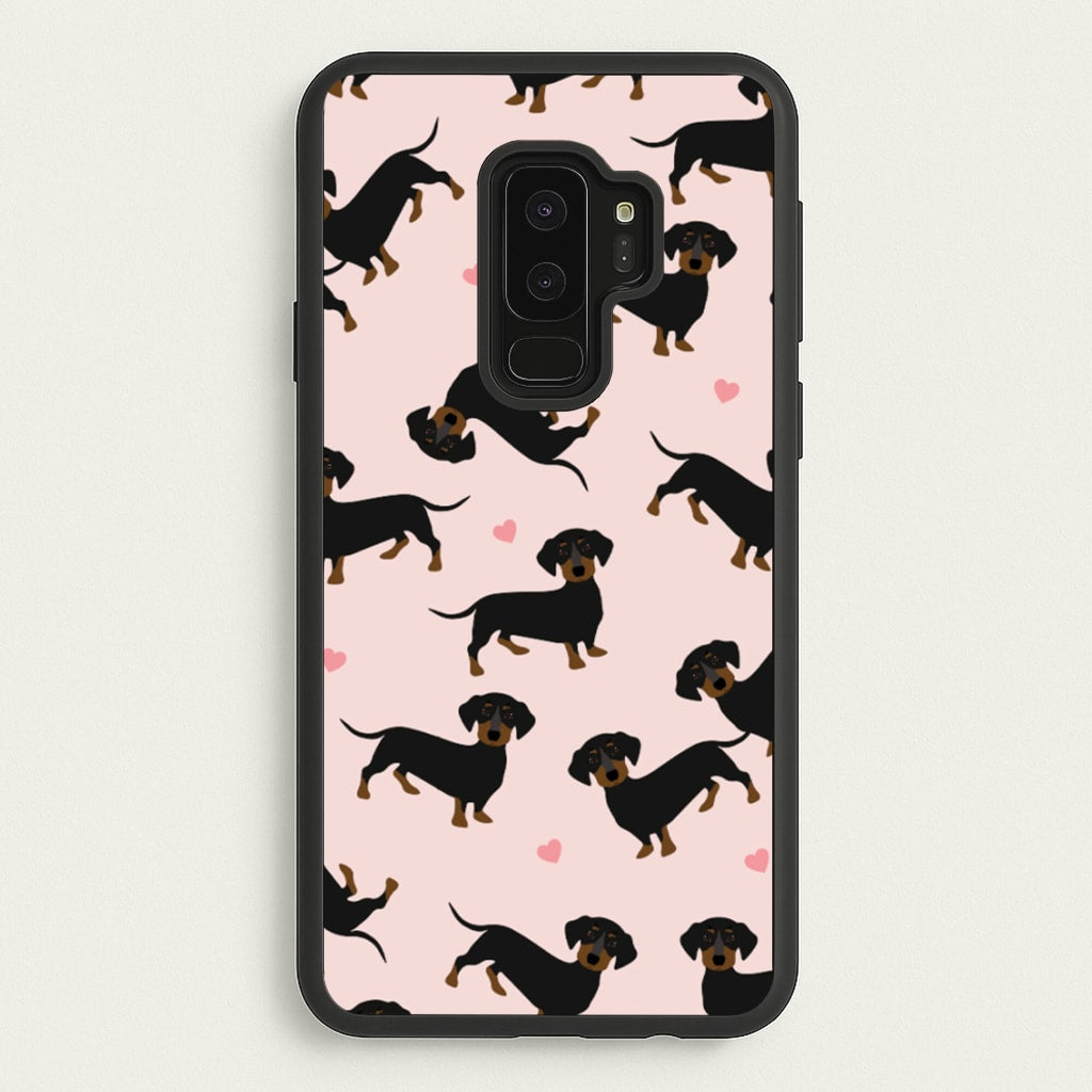 Heart Dachshund - Dog Pattern  - Dog Patterned Phone Case for Galaxy S9 Plus