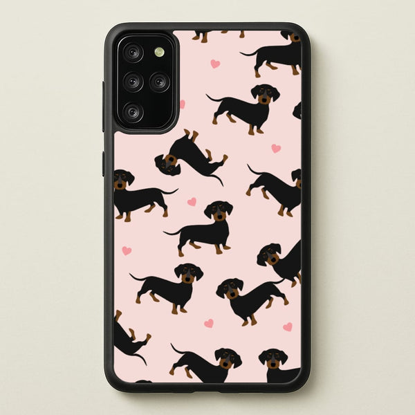 Heart Dachshund - Dog Pattern  - Dog Patterned Phone Case for Galaxy S20 Plus