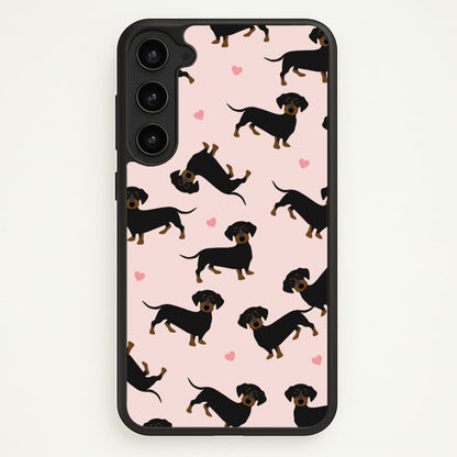 Heart Dachshund - Dog Pattern  - Dog Patterned Phone Case for Galaxy S23
