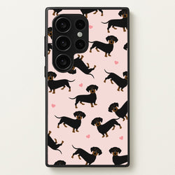 Heart Dachshund - Dog Pattern  - Dog Patterned Phone Case for Galaxy S24 Ultra