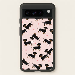 Heart Dachshund - Dog Pattern  - Dog Patterned Phone Case for Google Pixel 8 Pro
