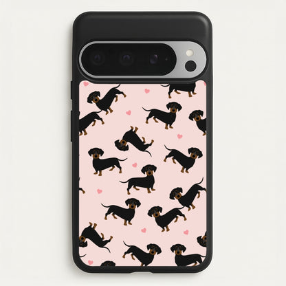 Heart Dachshund - Dog Pattern  - Dog Patterned Phone Case for Google Pixel 9 Pro XL