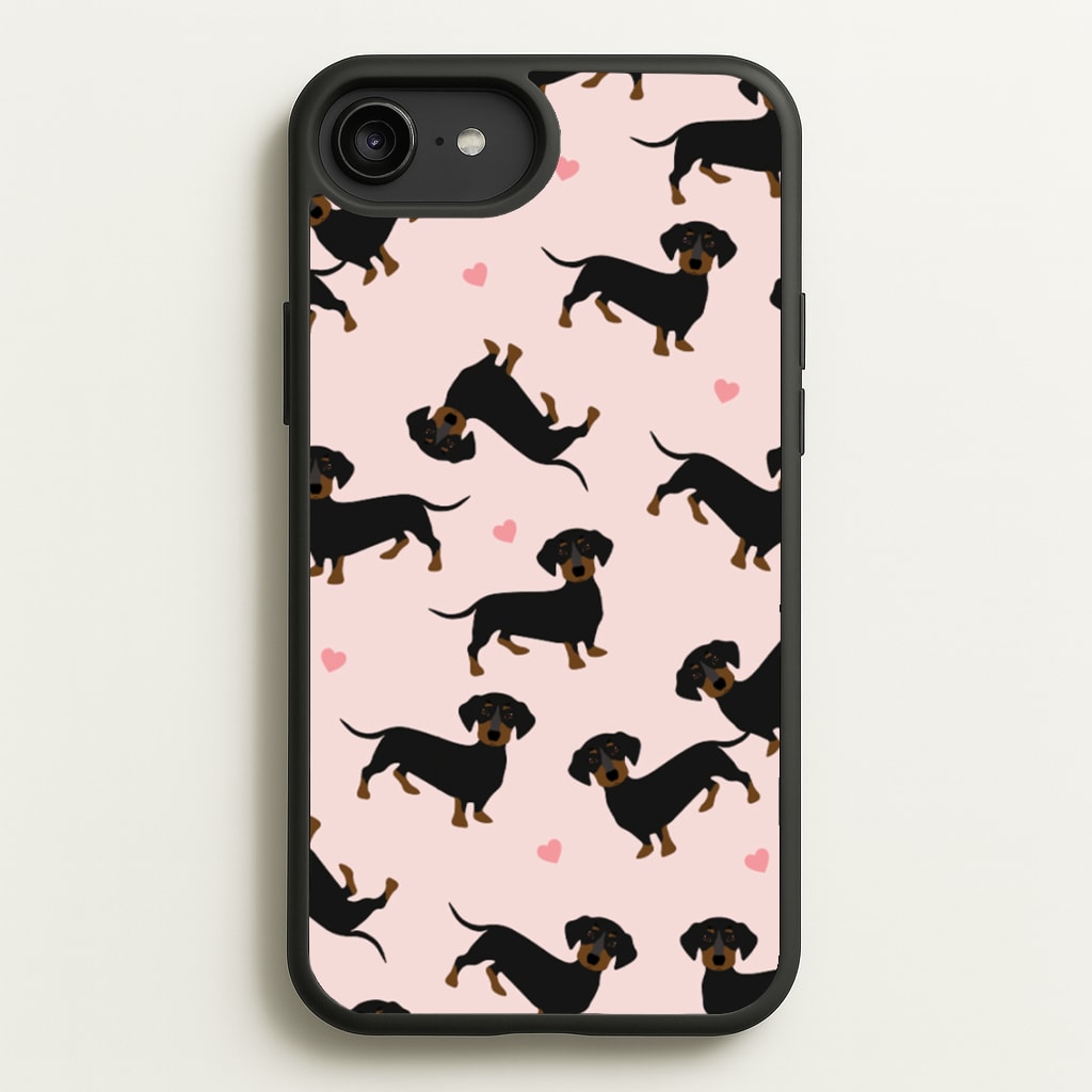 Heart Dachshund - Dog Pattern  - Dog Patterned Phone Case for iPhone 6 Plus / 7 Plus / 8 Plus