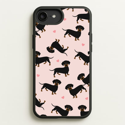 Heart Dachshund - Dog Pattern  - Dog Patterned Phone Case for iPhone 6 Plus / 7 Plus / 8 Plus
