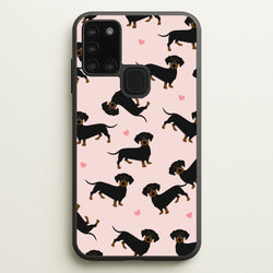 Heart Dachshund - Dog Pattern  - Dog Patterned Phone Case for Galaxy A21s