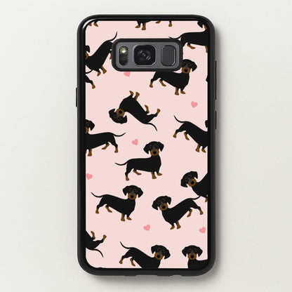 Heart Dachshund - Dog Pattern  - Dog Patterned Phone Case for Galaxy S8 Plus