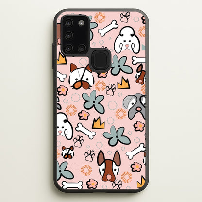 Bones and dogs - Dog Patterns  - Dog Patterns Phone Case for Galaxy A21s