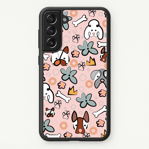 Bones and dogs - Dog Patterns  - Dog Patterns Phone Case for Galaxy S21FE